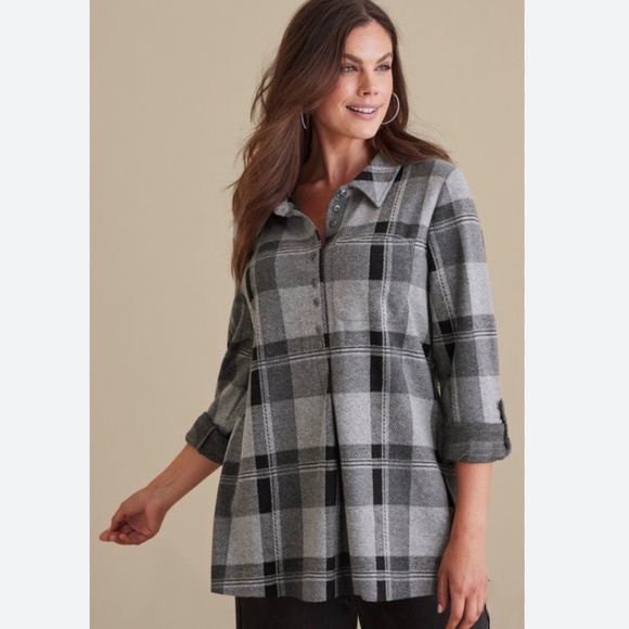 Soft Surroundings Mad About Plaid Tunic - Picture 1 of 7